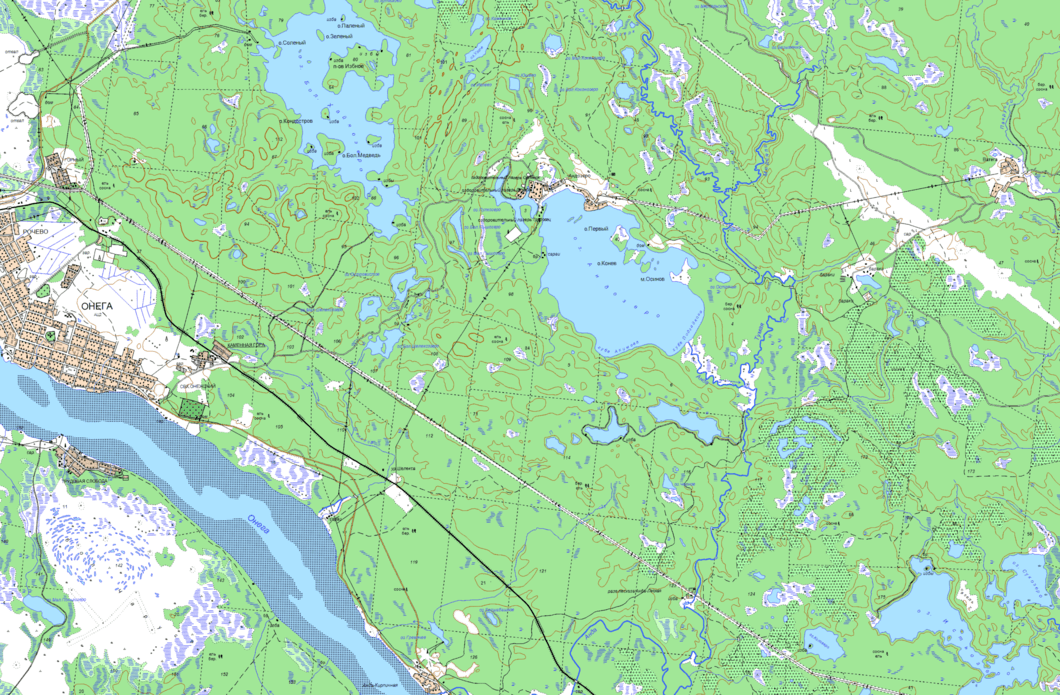 карта озеро Андозеро ( Онежский р-н. )  в хорошем качестве