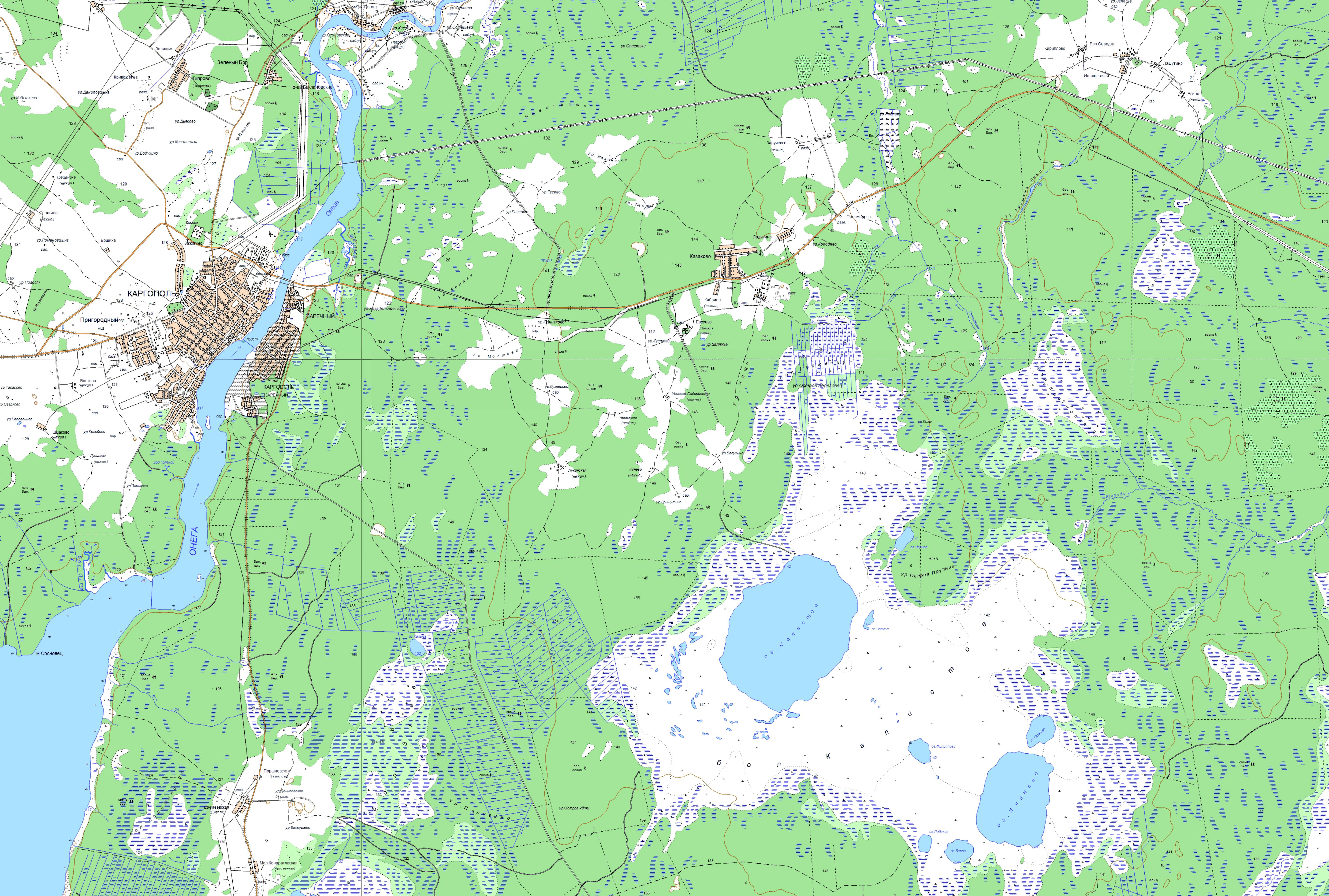 Карта каргопольского района с деревнями