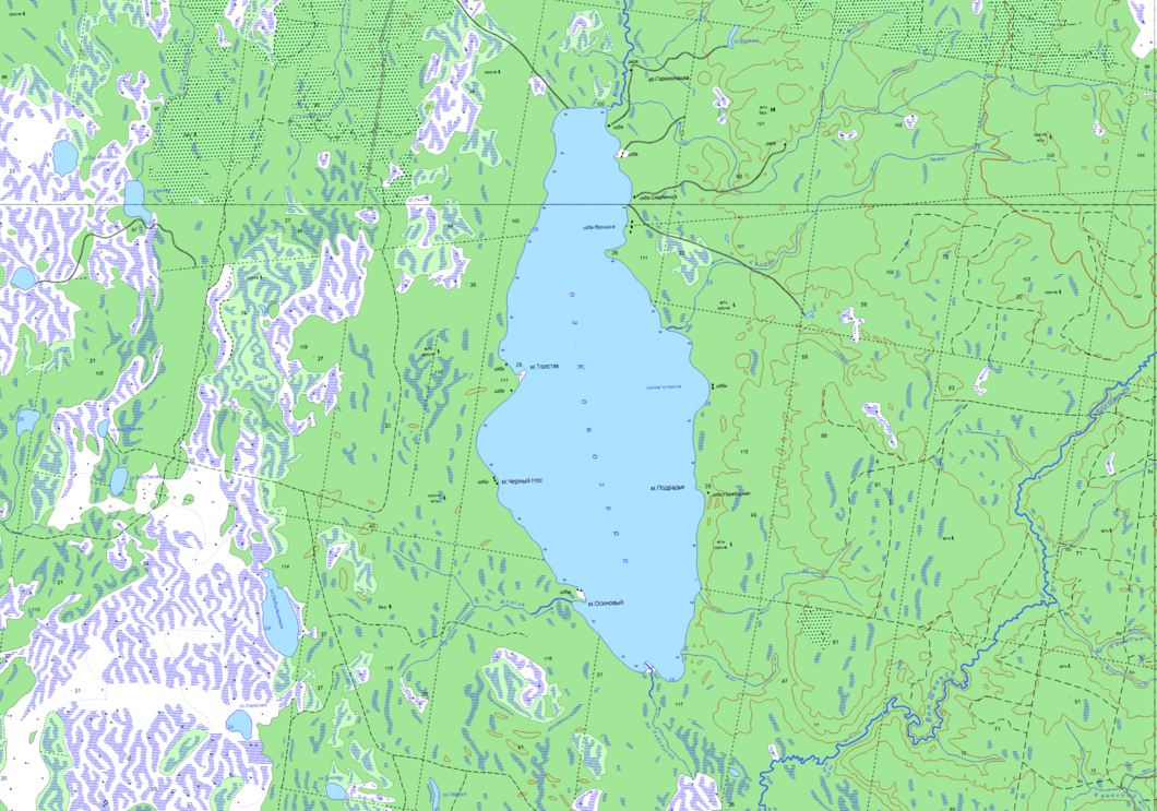 карта озеро Ковозеро  в хорошем качестве