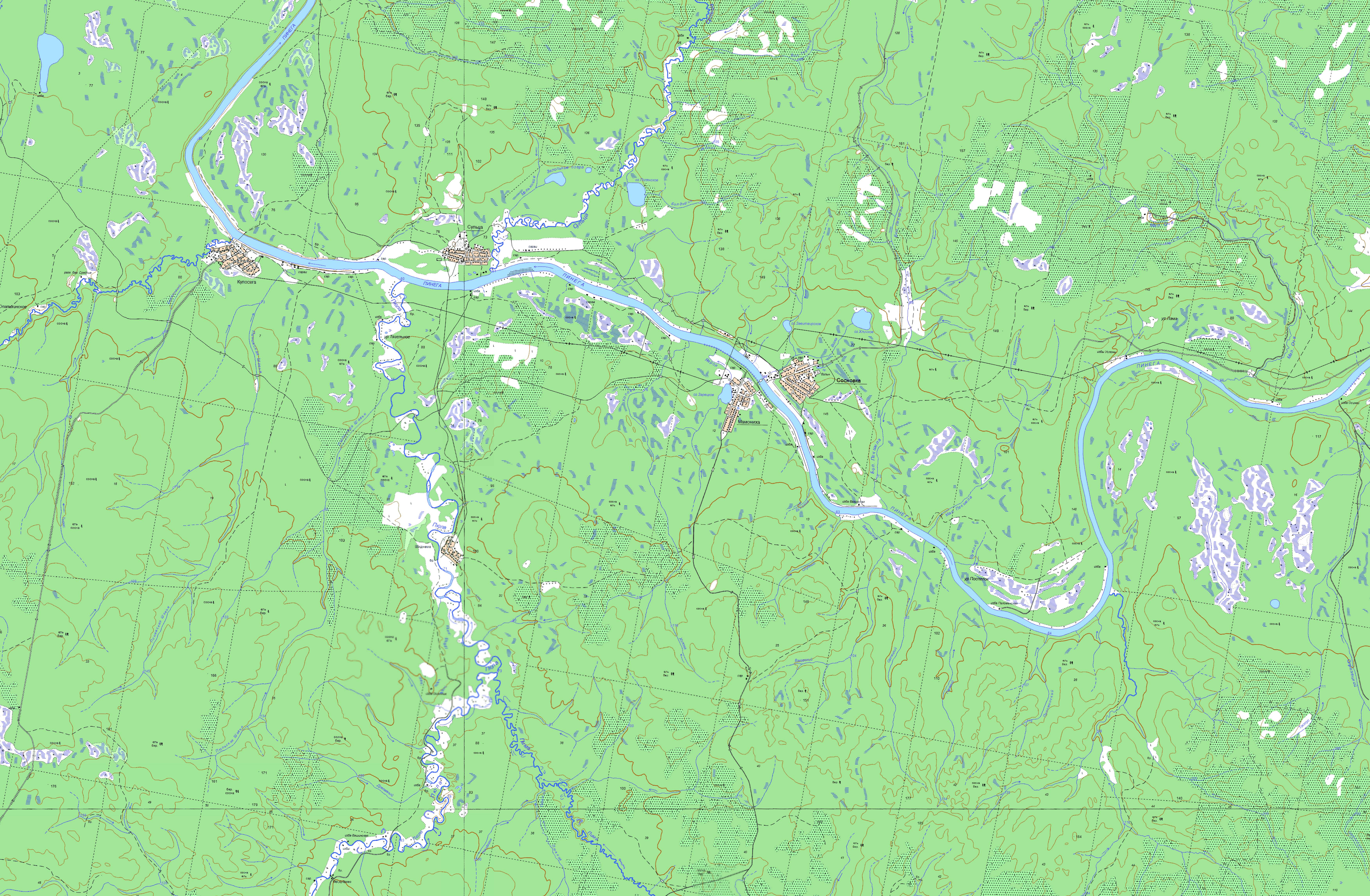 Карта пинежского района архангельской области подробная смотреть