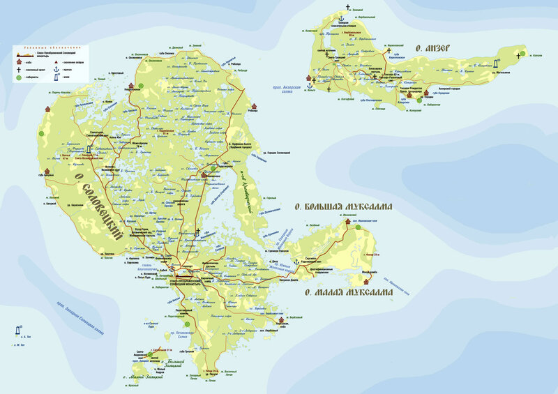 карта остров Соловецкие поселок Соловецкий 